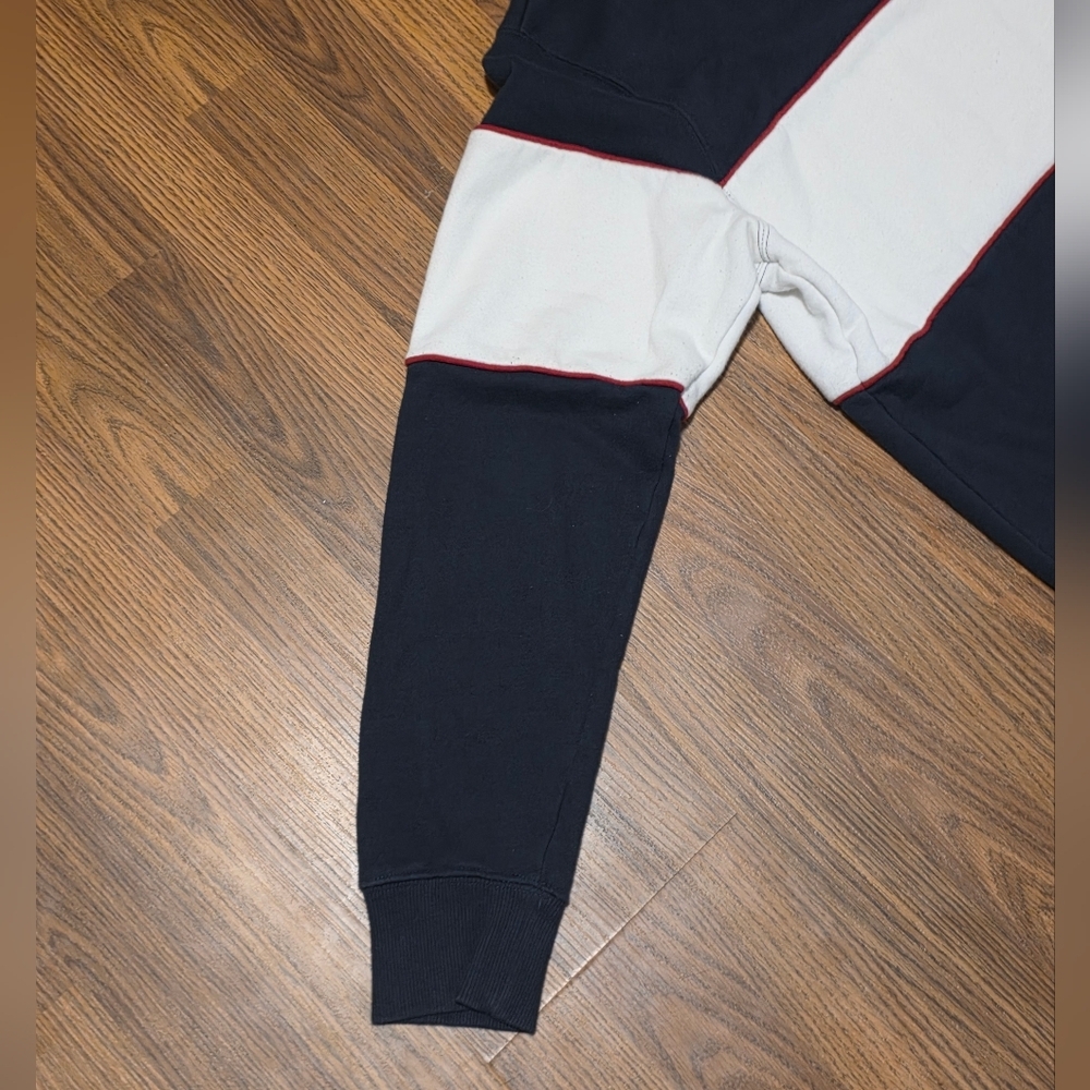 Men’s H&M L.O.G.G. Navy Blue Sweatshirt Large White Stripe Casual NASA Logo D42 - Picture 8 of 8